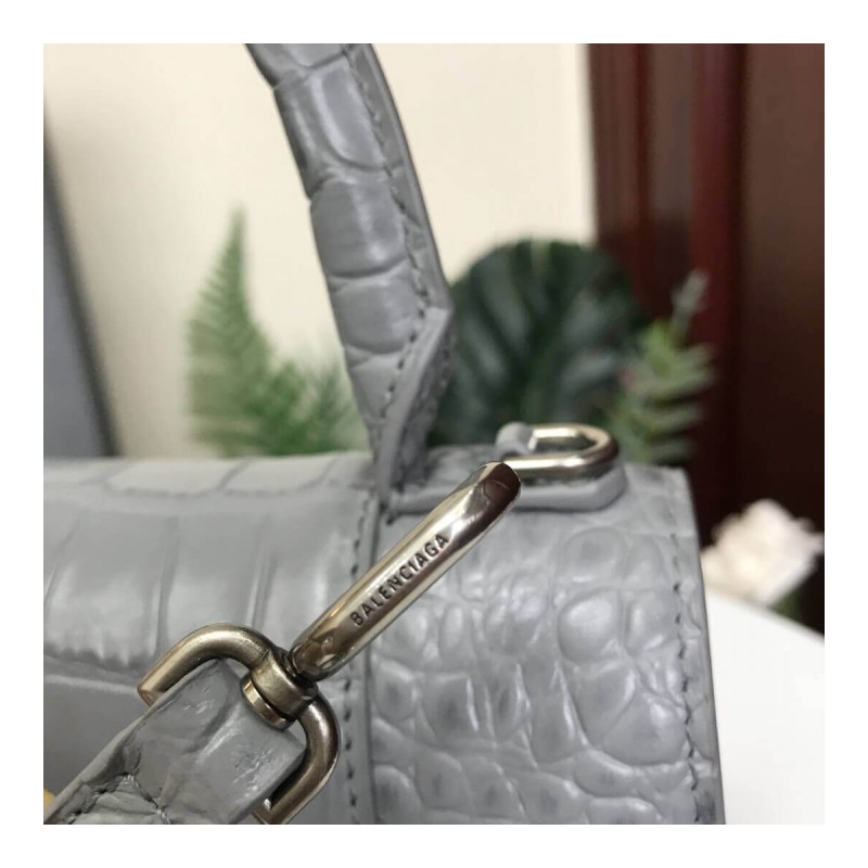 Balenciaga Hourglass XS Croc-Effect Leather Tote
