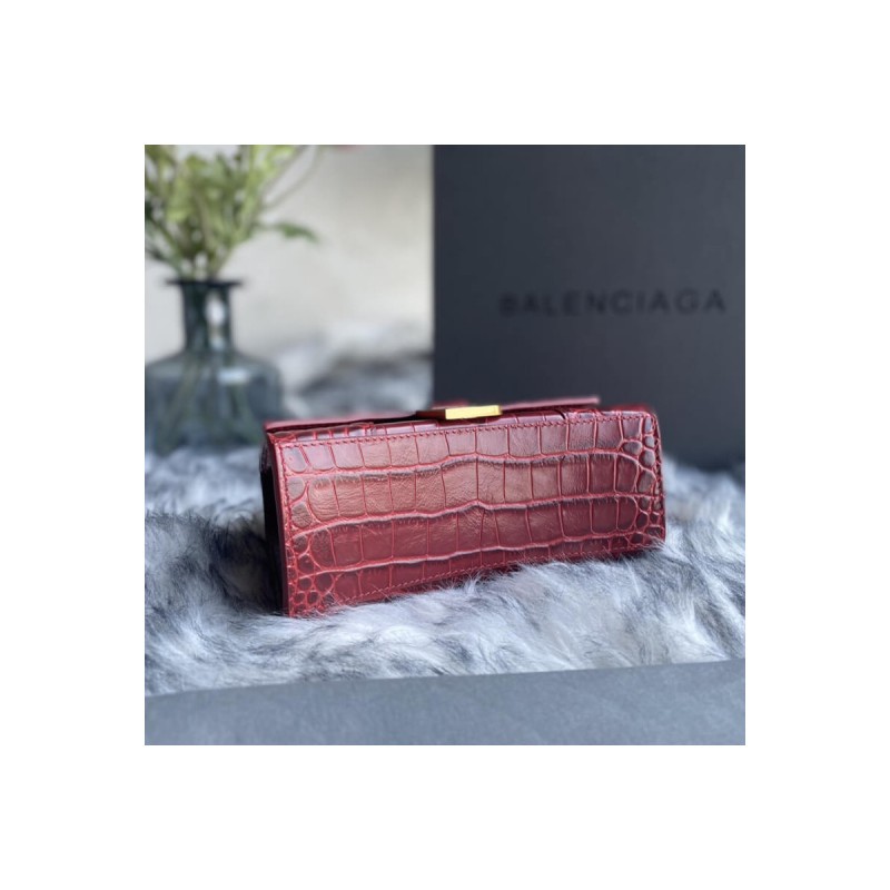 Balenciaga Hourglass XS Croc-Effect Leather Tote