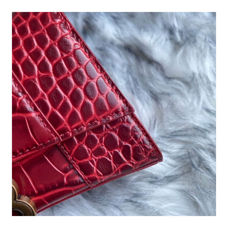 Balenciaga Hourglass XS Croc-Effect Leather Tote