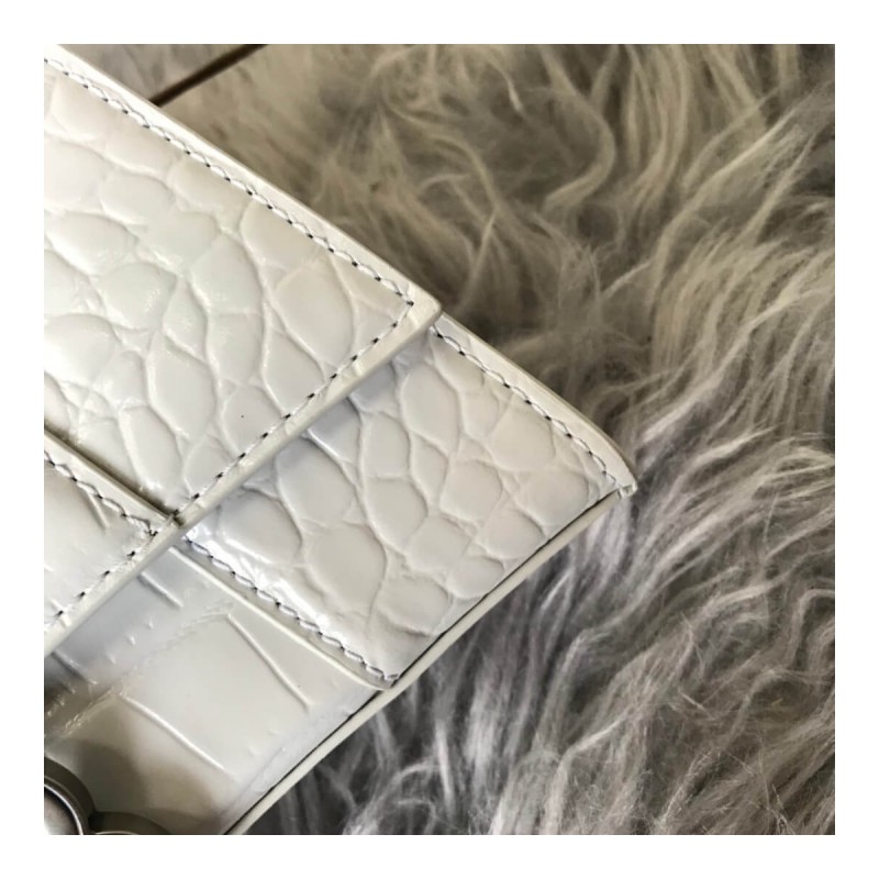 Balenciaga Hourglass XS Croc-Effect Leather Tote