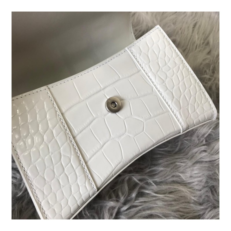 Balenciaga Hourglass XS Croc-Effect Leather Tote