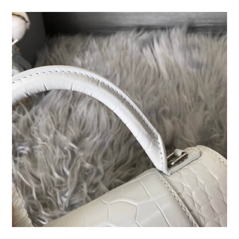 Balenciaga Hourglass XS Croc-Effect Leather Tote