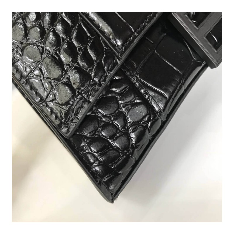 Balenciaga Hourglass XS Croc-Effect Leather Tote