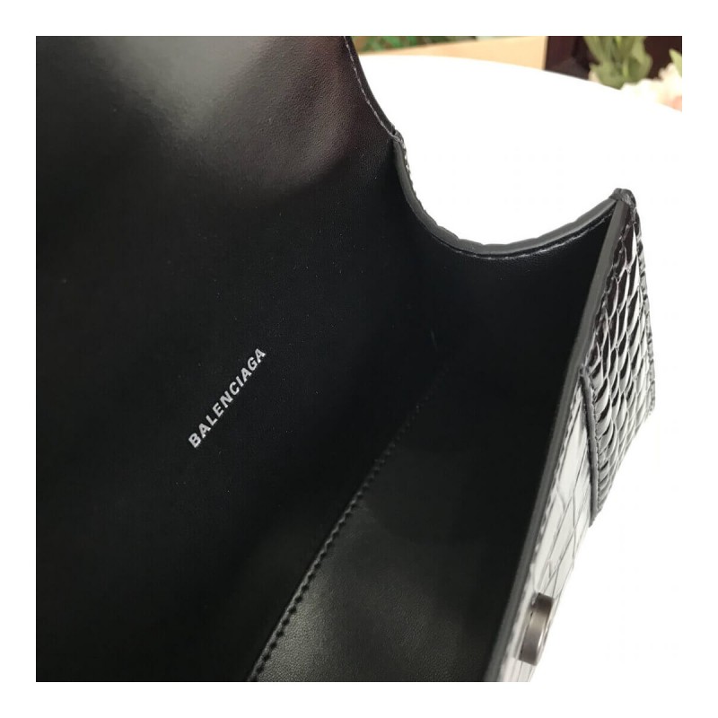 Balenciaga Hourglass XS Croc-Effect Leather Tote