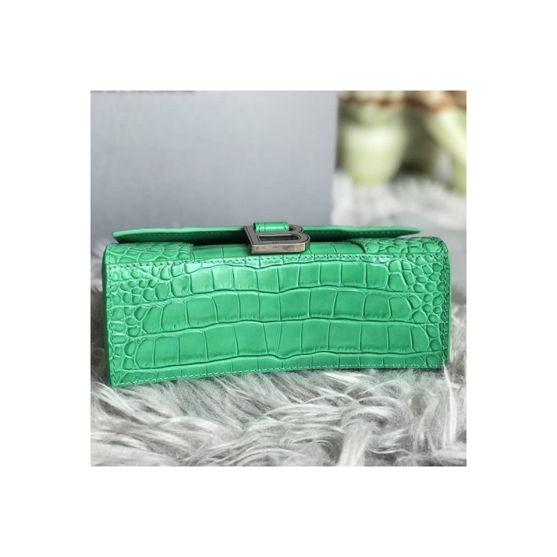 Balenciaga Hourglass XS Croc-Effect Leather Tote