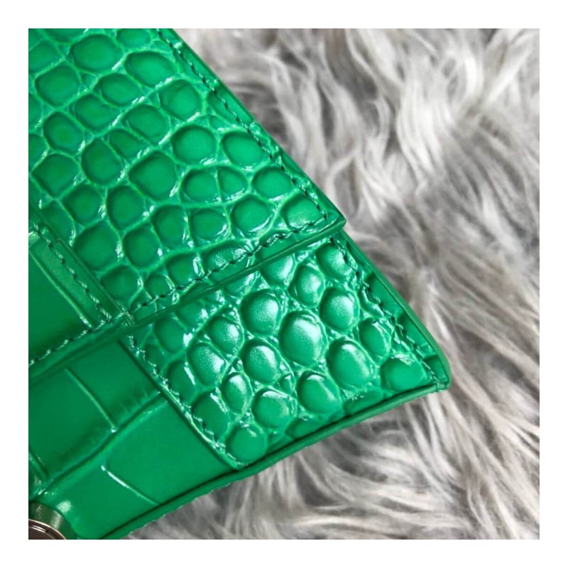 Balenciaga Hourglass XS Croc-Effect Leather Tote