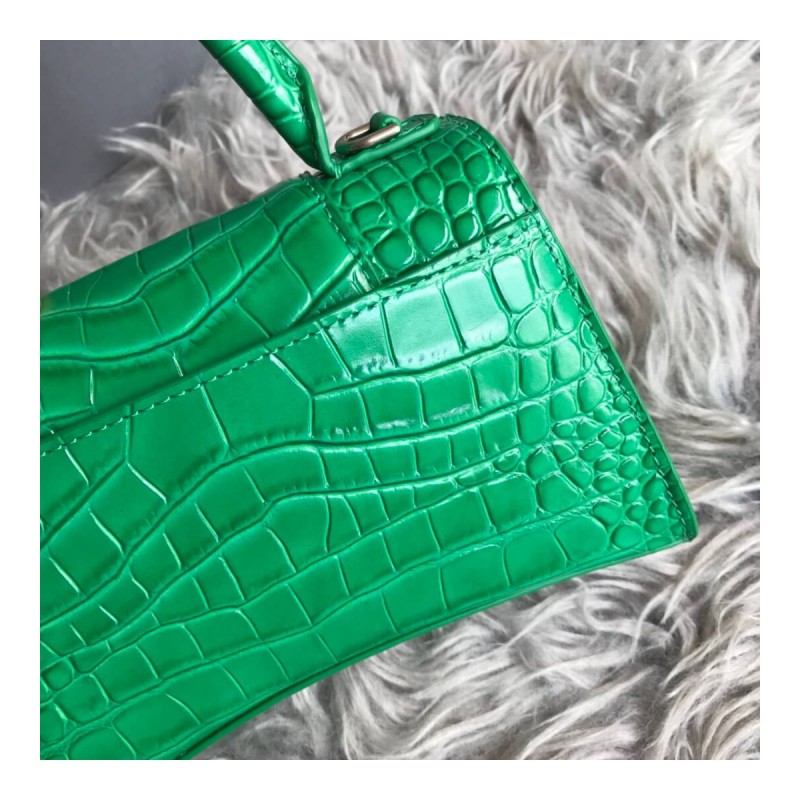Balenciaga Hourglass XS Croc-Effect Leather Tote