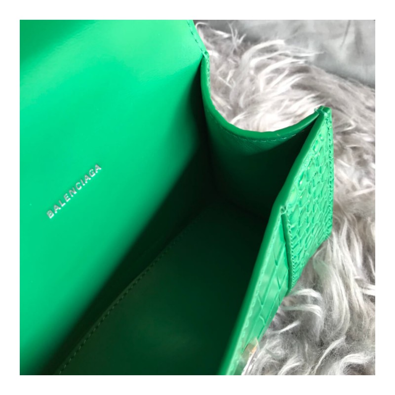 Balenciaga Hourglass XS Croc-Effect Leather Tote