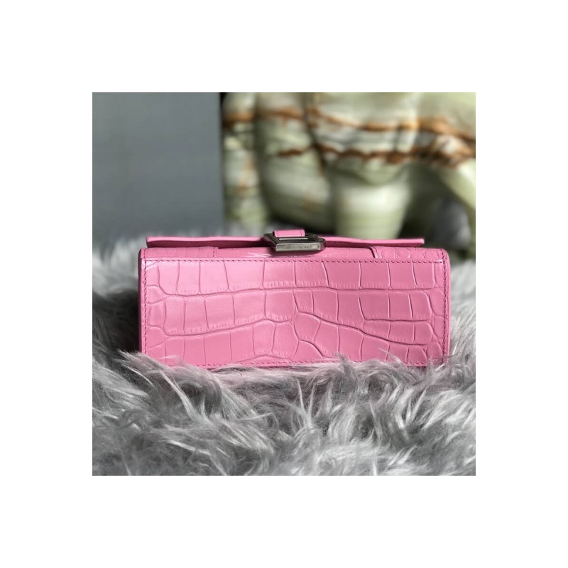 Balenciaga Hourglass XS Croc-Effect Leather Tote