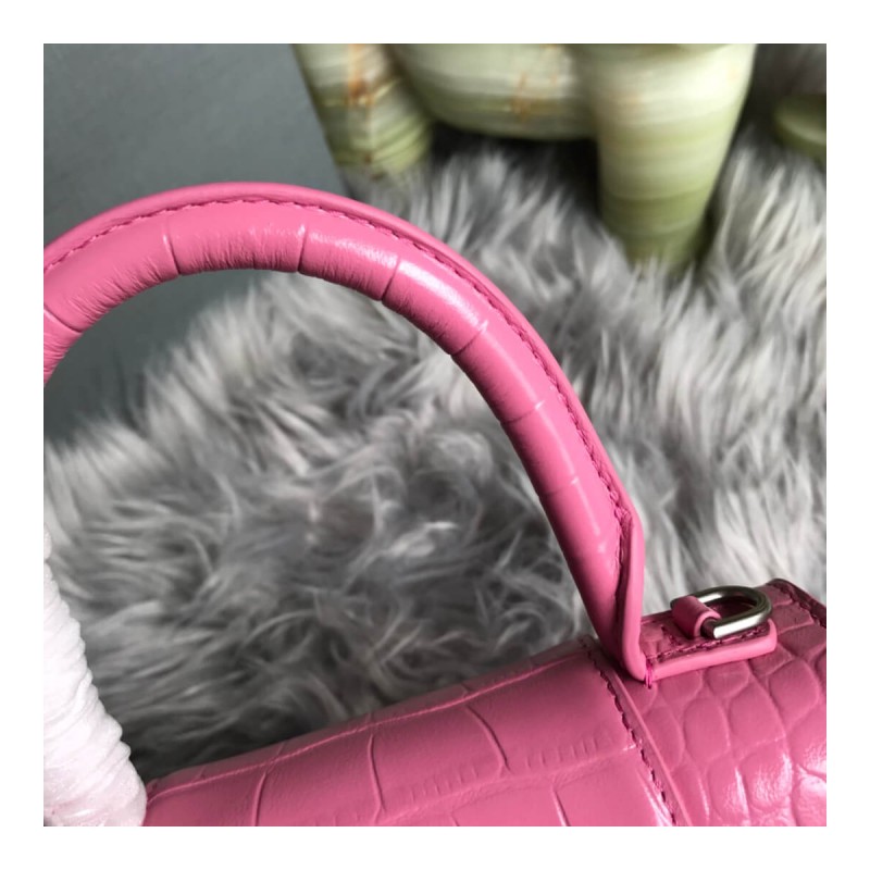 Balenciaga Hourglass XS Croc-Effect Leather Tote