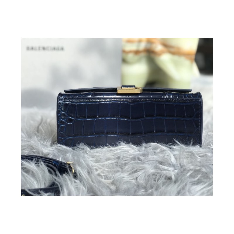Balenciaga Hourglass XS Croc-Effect Leather Tote