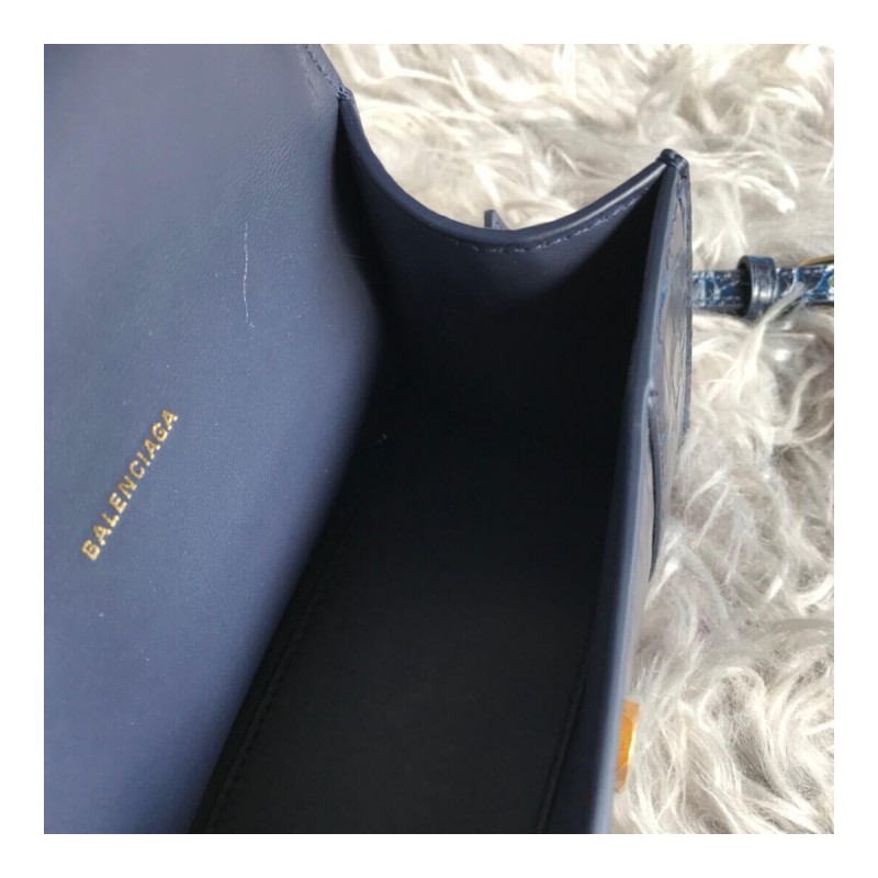 Balenciaga Hourglass XS Croc-Effect Leather Tote