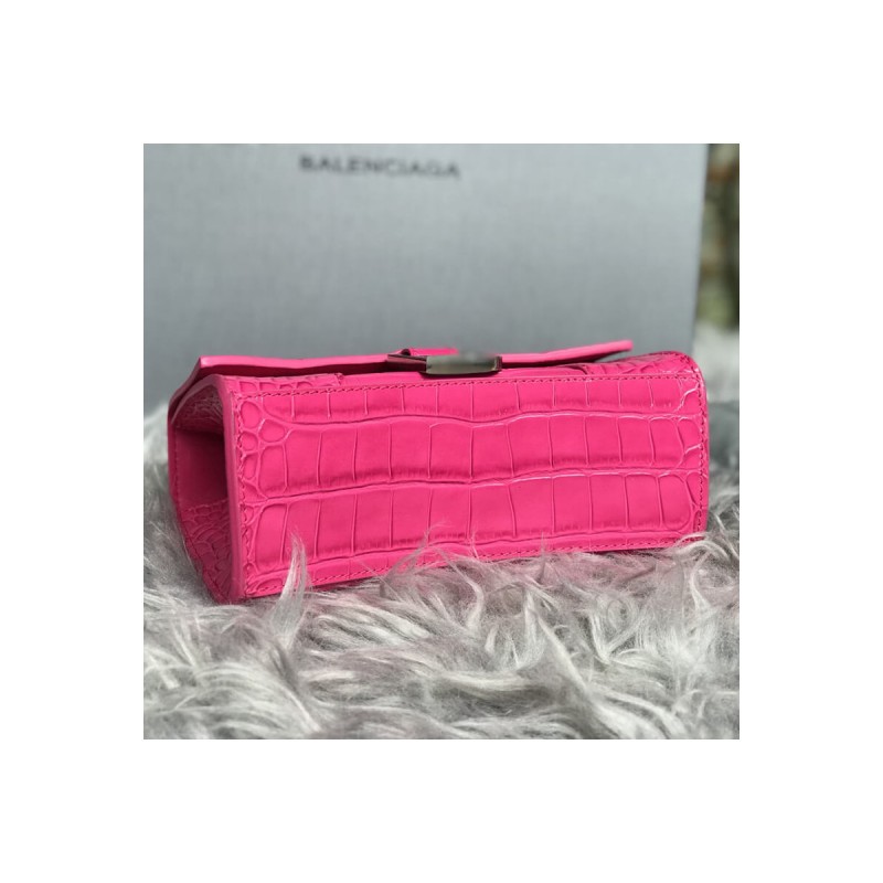 Balenciaga Hourglass XS Croc-Effect Leather Tote
