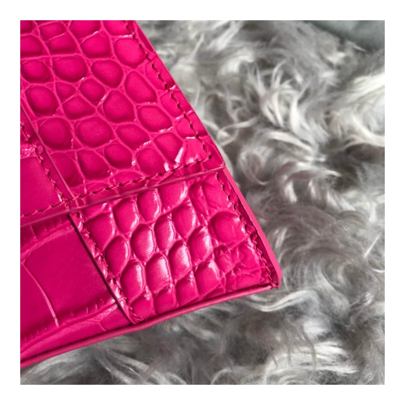 Balenciaga Hourglass XS Croc-Effect Leather Tote