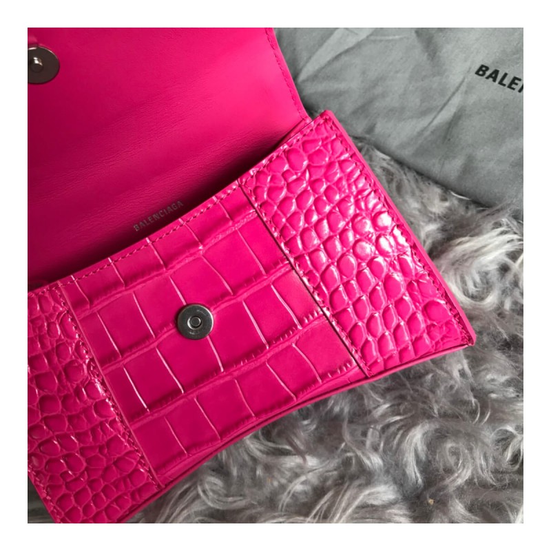 Balenciaga Hourglass XS Croc-Effect Leather Tote