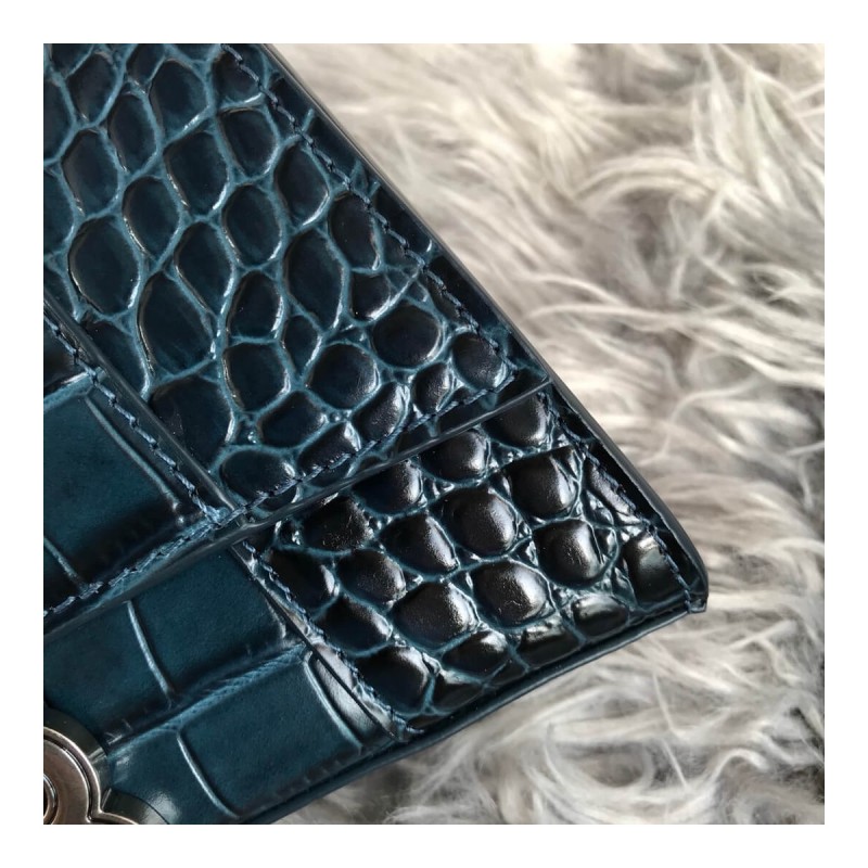 Balenciaga Hourglass XS Croc-Effect Leather Tote