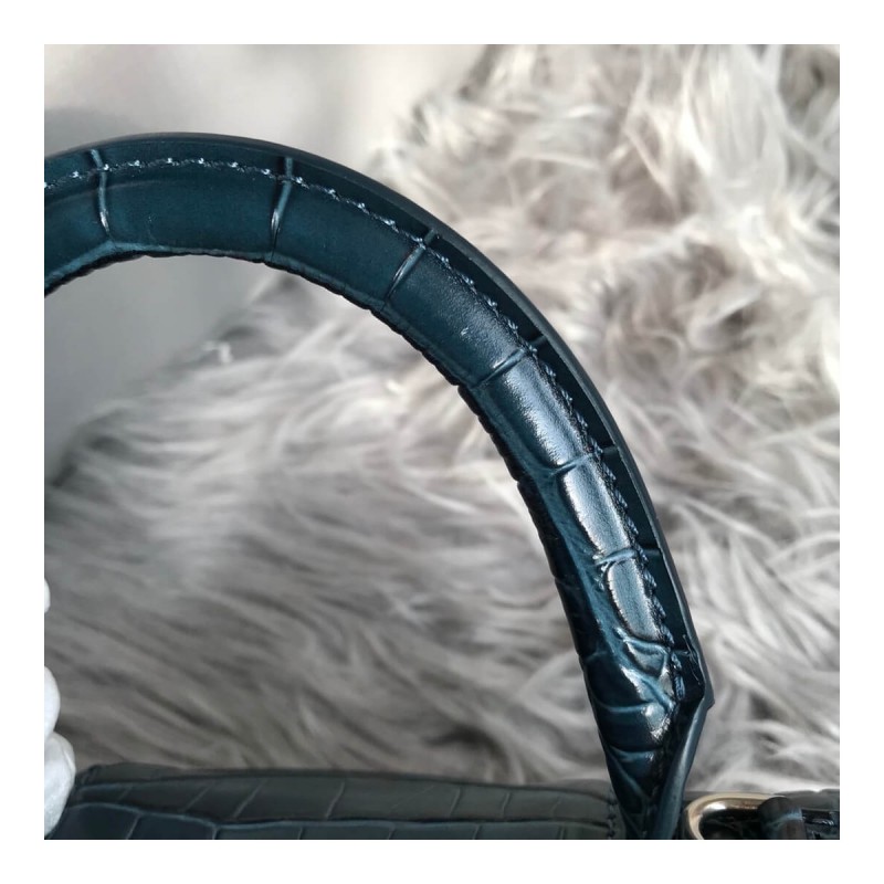 Balenciaga Hourglass XS Croc-Effect Leather Tote