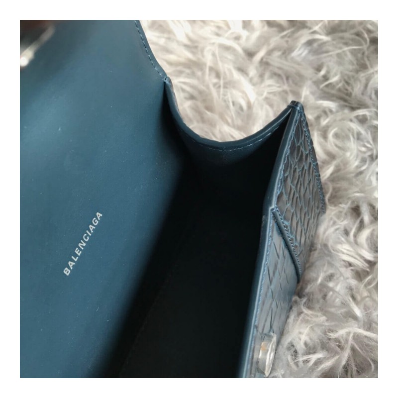 Balenciaga Hourglass XS Croc-Effect Leather Tote