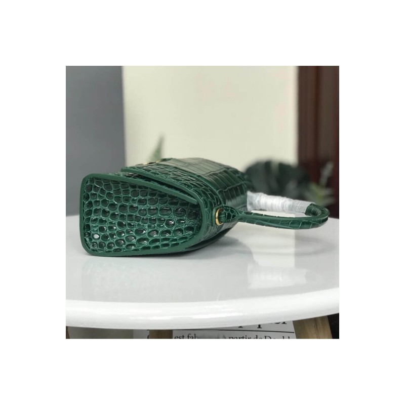 Balenciaga Hourglass XS Croc-Effect Leather Tote