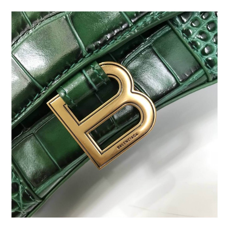 Balenciaga Hourglass XS Croc-Effect Leather Tote