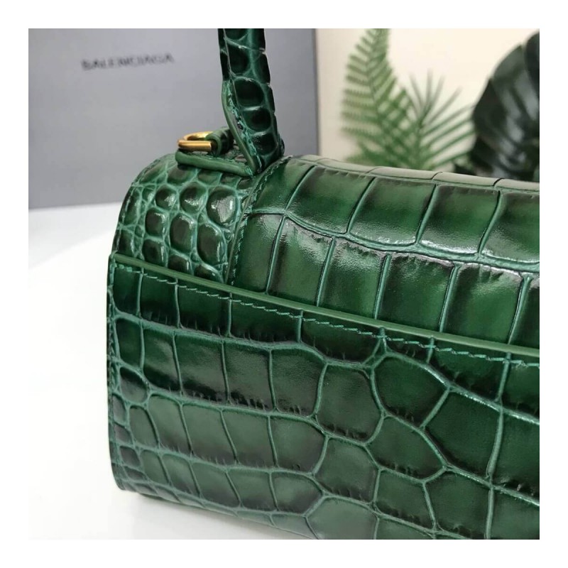 Balenciaga Hourglass XS Croc-Effect Leather Tote