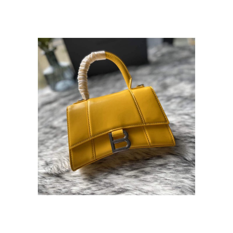 Balenciaga Hourglass XS Shiny Box Calfskin Tote