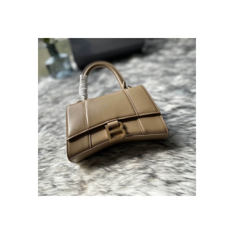 Balenciaga Hourglass XS Shiny Box Calfskin Tote