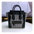 Celine Nano Luggage Bag In Tweed And Smooth Calfskin 189242
