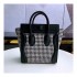 Celine Nano Luggage Bag In Tweed And Smooth Calfskin 189242