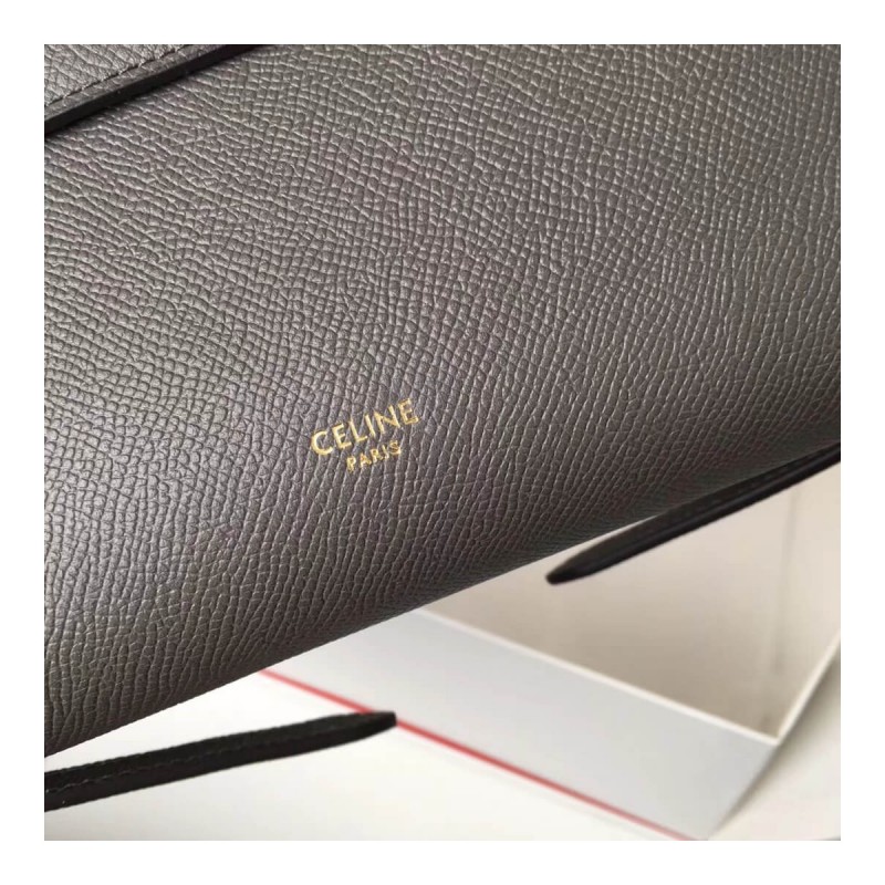 Celine Micro Belt Bag In Grained Calfskin 189153 Grey