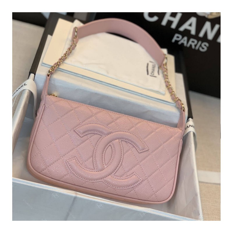 Chanel Grained Leather Hobo Bag B01960