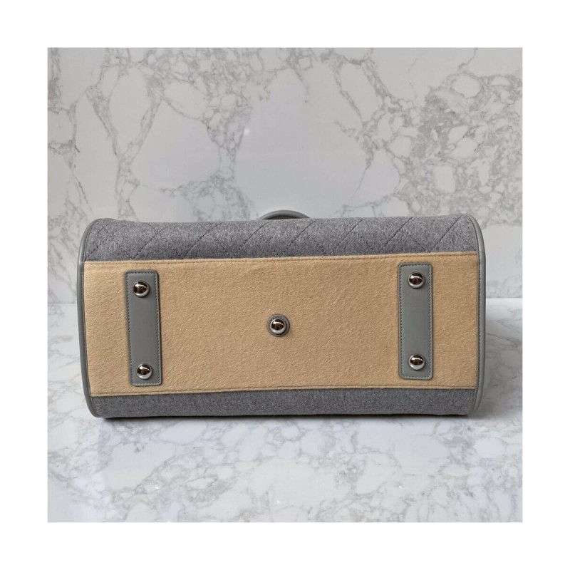 Chanel Wool Felt Deauville Shopping Bag A60598 Grey