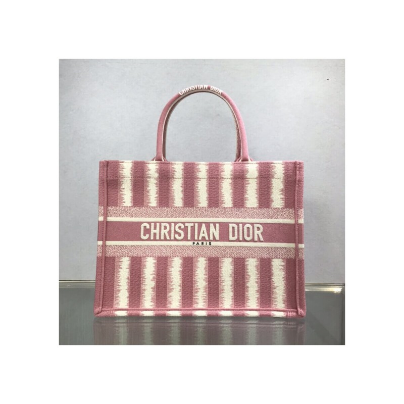 Dior Small Book Tote D-Stripes Embroidery M1296