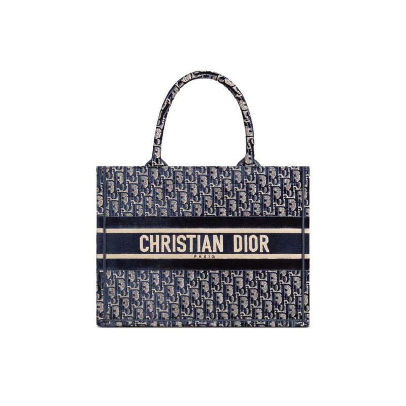 Christian Dior Small Book Tote Embossed Velvet M1296