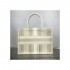 Dior Small Book Tote Beige Stripes Embroidery M1296