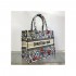 Dior Small Book Tote Multicolor Mille Fleurs Embroidery M1296