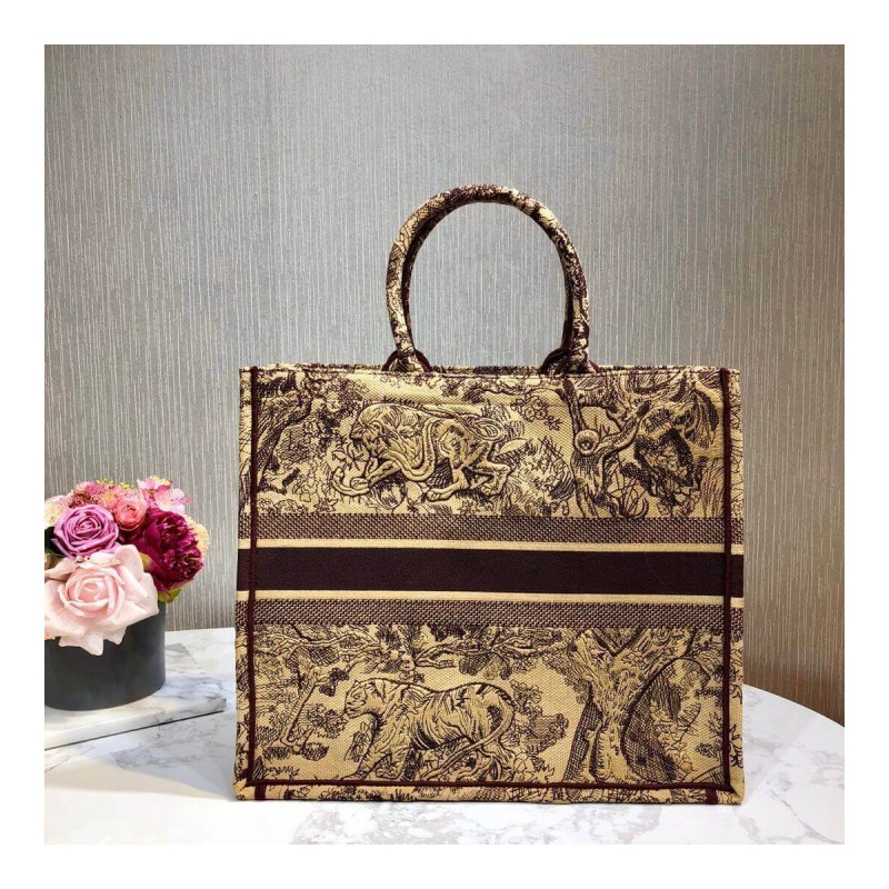 Christian Dior Book Tote Black Toile De Jouy Bag M1286