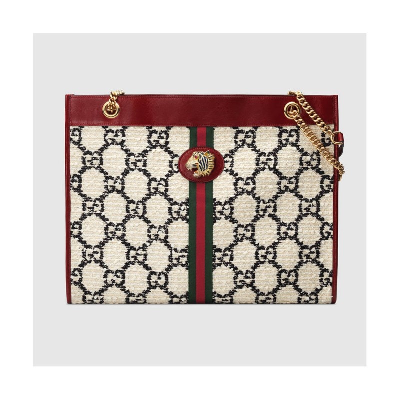 Gucci Rajah GG Tweed Large Tote 537219