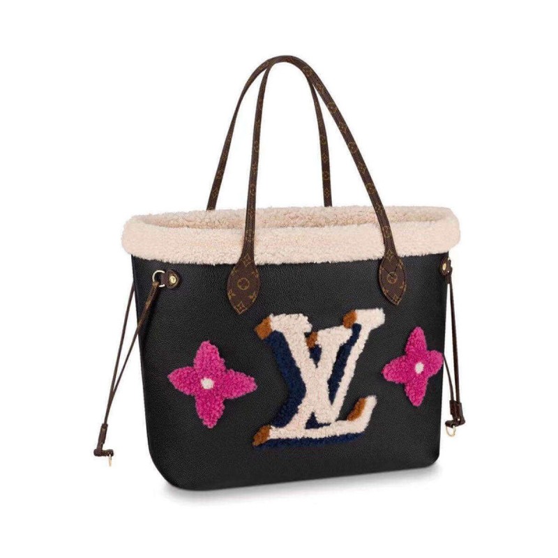 Louis Vuitton Neverfull MM M56960 In Leather and Shearling