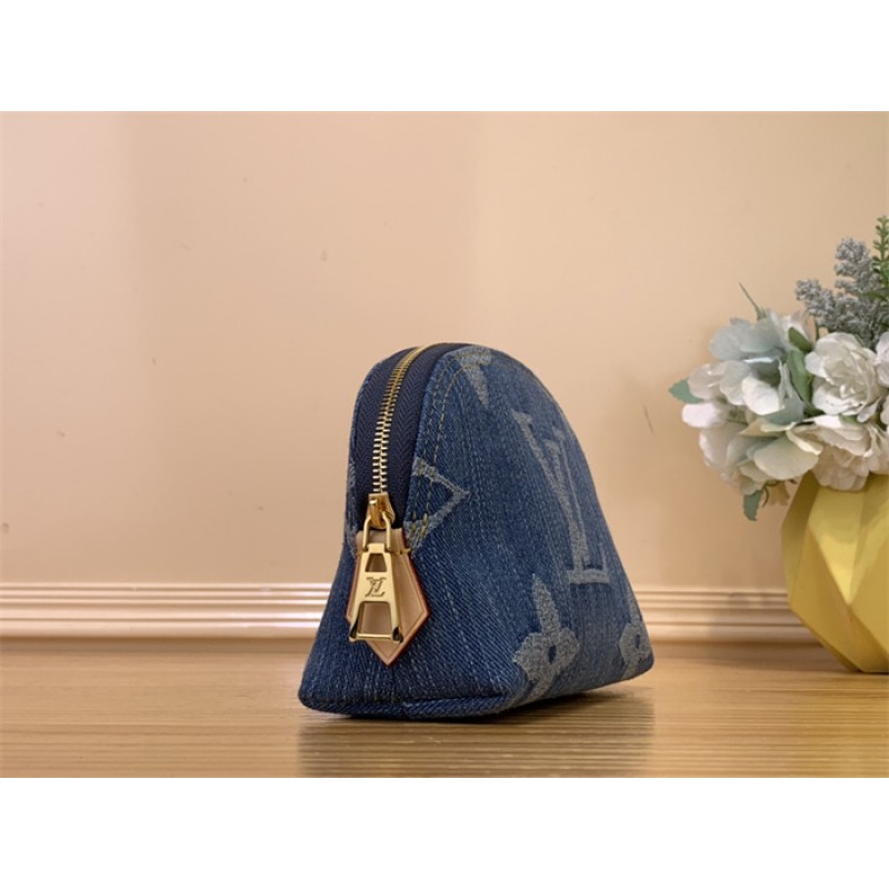 Louis Vuitton Monogram Denim Pochette Cosmétique Makeup Pouch M24316