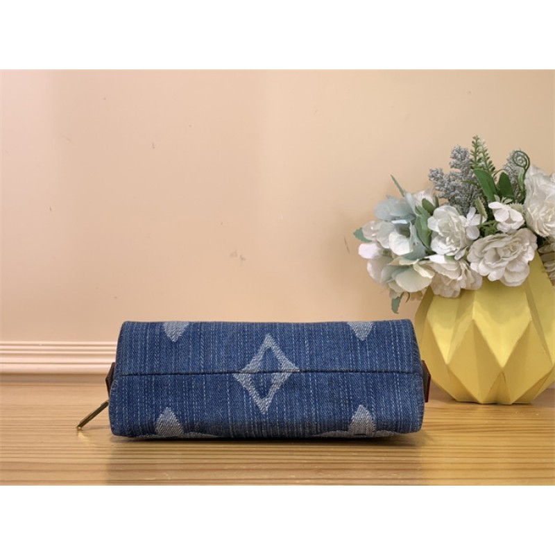 Louis Vuitton Monogram Denim Pochette Cosmétique Makeup Pouch M24316