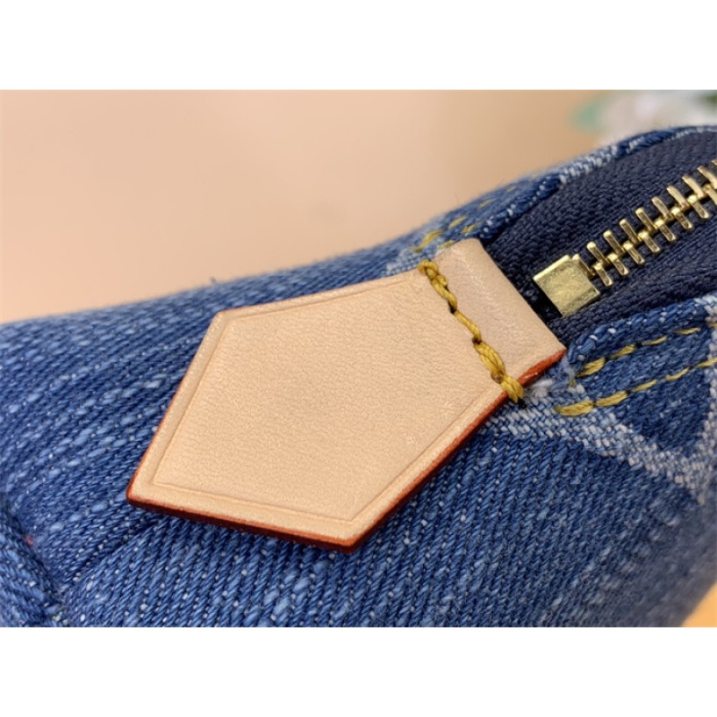 Louis Vuitton Monogram Denim Pochette Cosmétique Makeup Pouch M24316