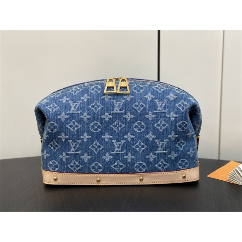 Louis Vuitton Monogram Denim Pochette Cosmétique GM Makeup Pouch M24317