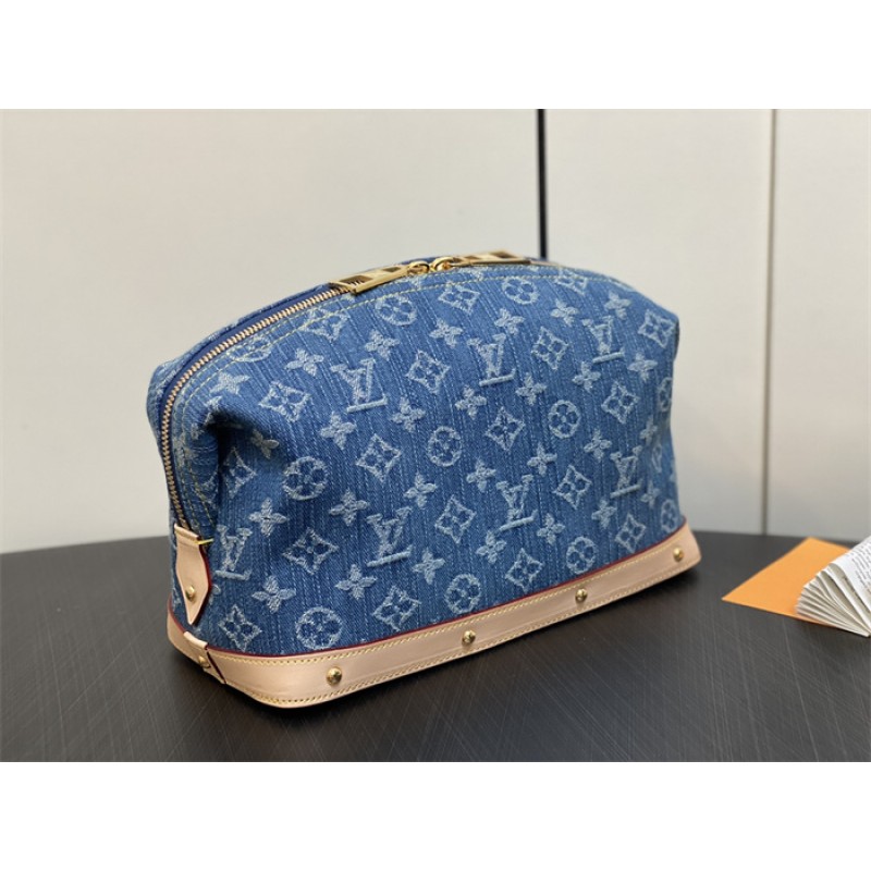 Louis Vuitton Monogram Denim Pochette Cosmétique GM Makeup Pouch M24317