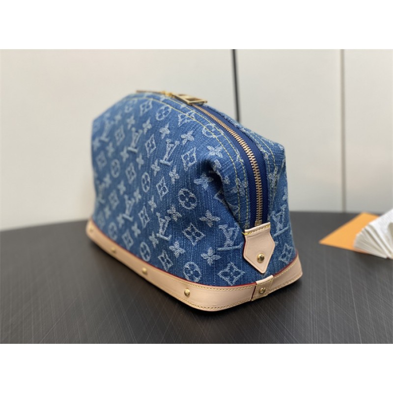 Louis Vuitton Monogram Denim Pochette Cosmétique GM Makeup Pouch M24317