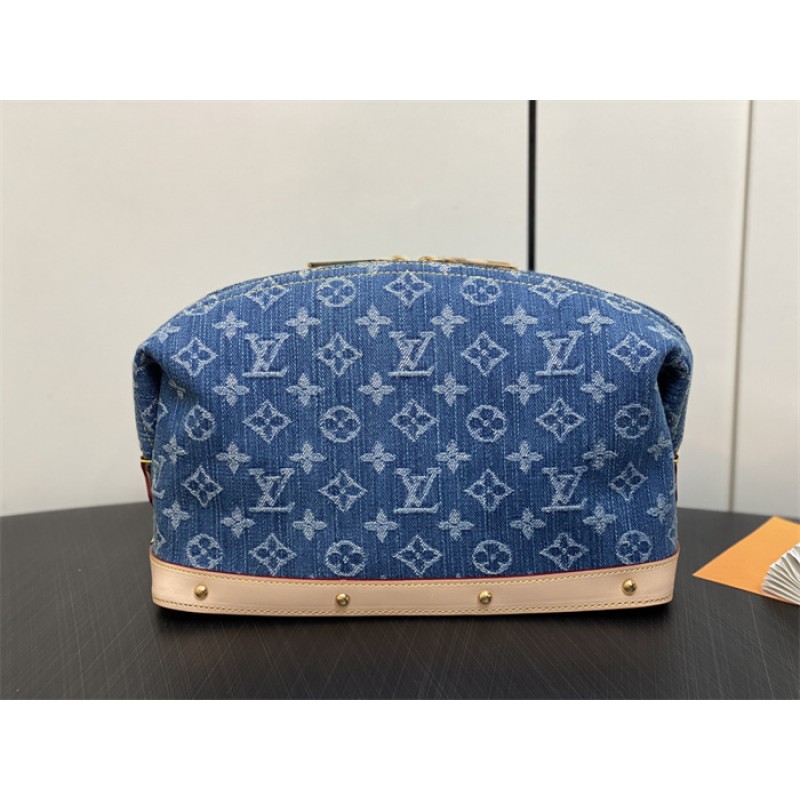 Louis Vuitton Monogram Denim Pochette Cosmétique GM Makeup Pouch M24317