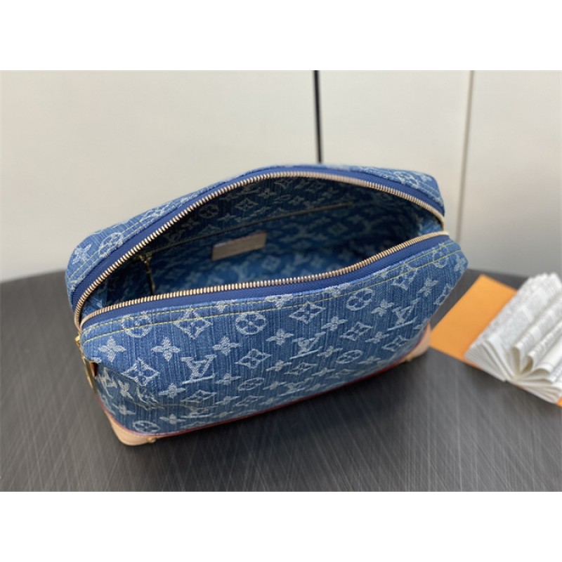 Louis Vuitton Monogram Denim Pochette Cosmétique GM Makeup Pouch M24317