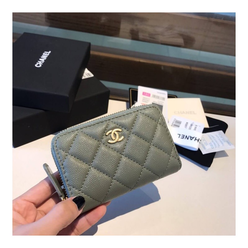 Chanel Grainy Calfskin Classic Zipped Card Holder A84511