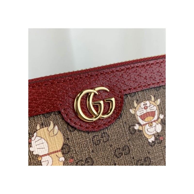 Doraemon x Gucci Zip Around Wallet 647787 in Beige
