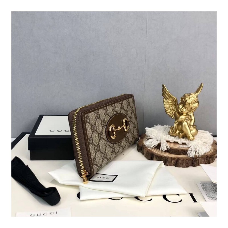 Gucci 1955 Horsebit GG Canvas Zip Around Wallet 621889
